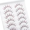 Spiky Brown False Eyelashes Clear Band Fake Eyelashes 10 Pairs Manga Lashes  Women