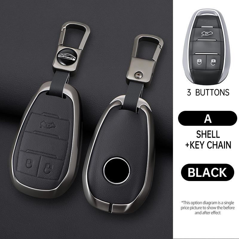 Metal Leather Car Smart Key Case Cover for Alfa Romeo Giulia 2015 +Stelvio 2016+ Spider Etcetera Protector Shell