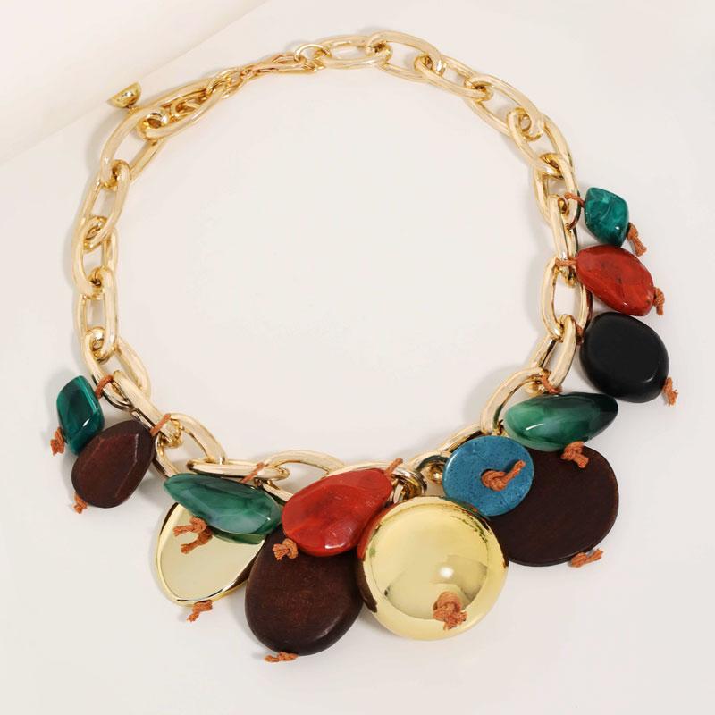 Statement Boho Colorful Beads Necklace Handmade for Woman Girl Wedding Party Jewelry