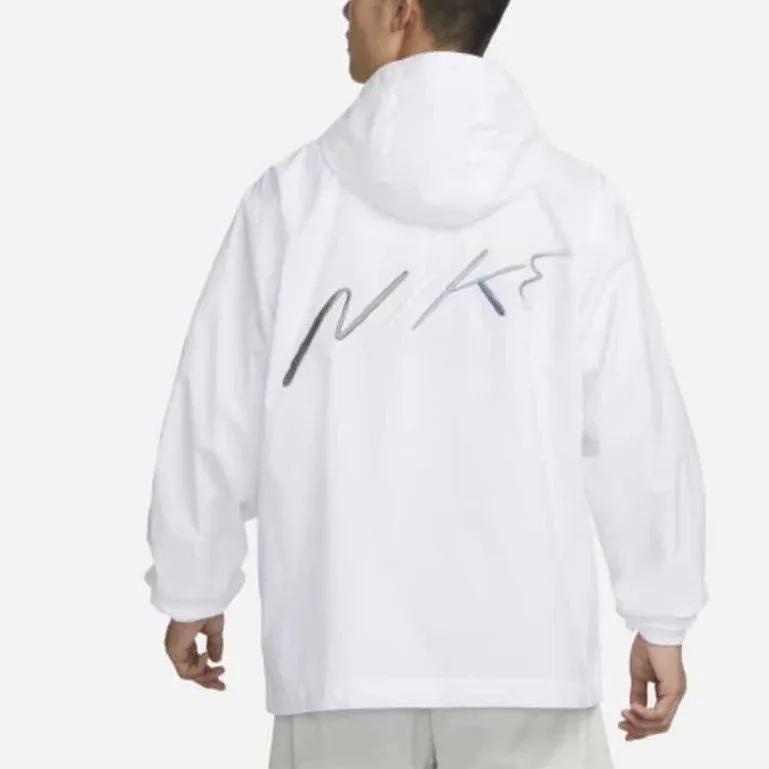 Nike Jackets Men's White Hooded Non Detachable Moderate (Unisex) Jackets FB7805 100