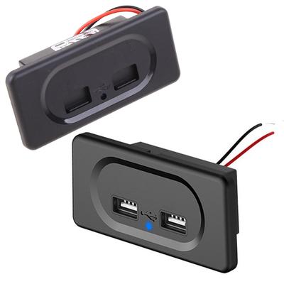 Tomada USB 12V Tomada USB Dupla Carregador de Carro 3.1A Painel Montagem Embutida Com Luz LED para Carro Ônibus ATV RV Barco Caminhão