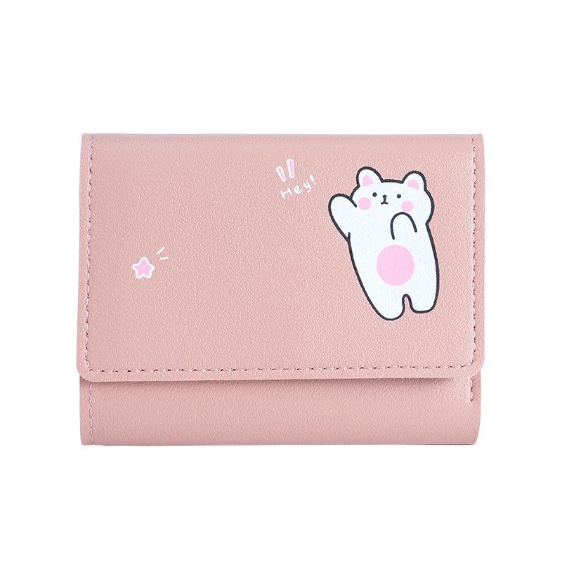 Korean Style Cute Tri-fold Wallet for Women - Short, Printed, Multi-Card Coin Purse