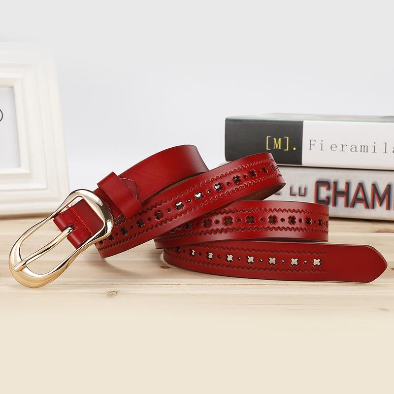 Meimeier New women's genuine leather belt - korean style versatile pure cowhide pin buckle belt