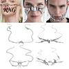 Sci Fi Aesthetic Face Piece Cyberpunk Mechanical Blade Mask, Metal Gothic Nose Bridge Mask for Accessory Halloween Costume Party, Steampunk