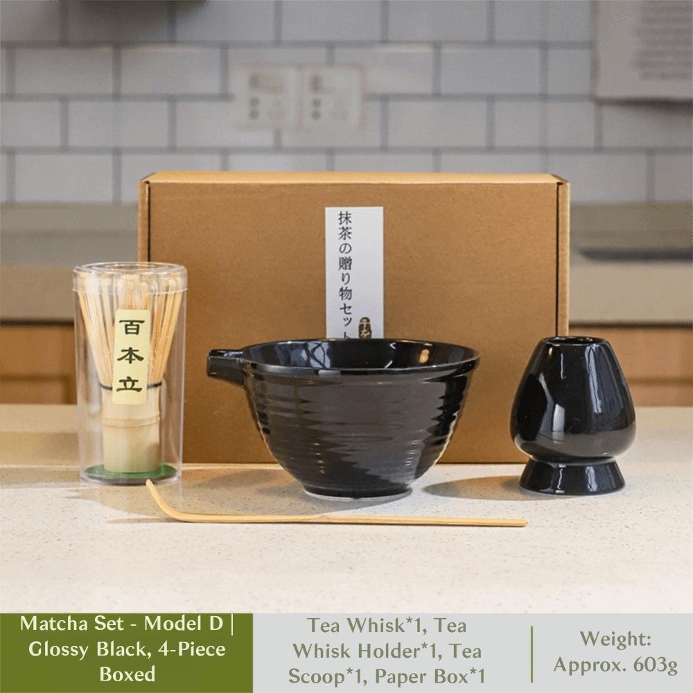 4PCS Matcha Bowl Japanese Matcha Tea Set Ceramic Bamboo Matcha Making Kit Tea Lovers