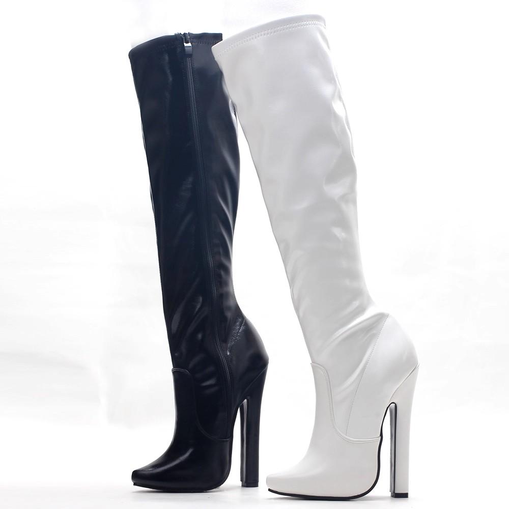 Extreme 15CM-17CM High Heel Vintage Sexy Knee High Boots Plus Size 36-46