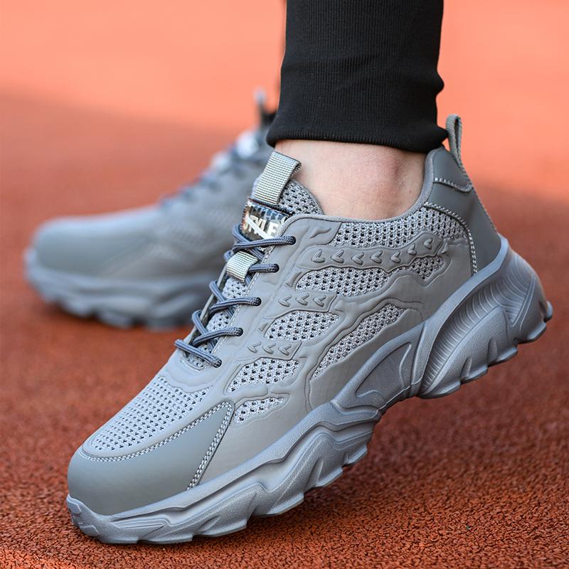 Summer Mesh Safety Shoes Men Steel Toe Sneakers Lightweight Breathable Shoes Anti-puncture White Work Protective Sneakers Men