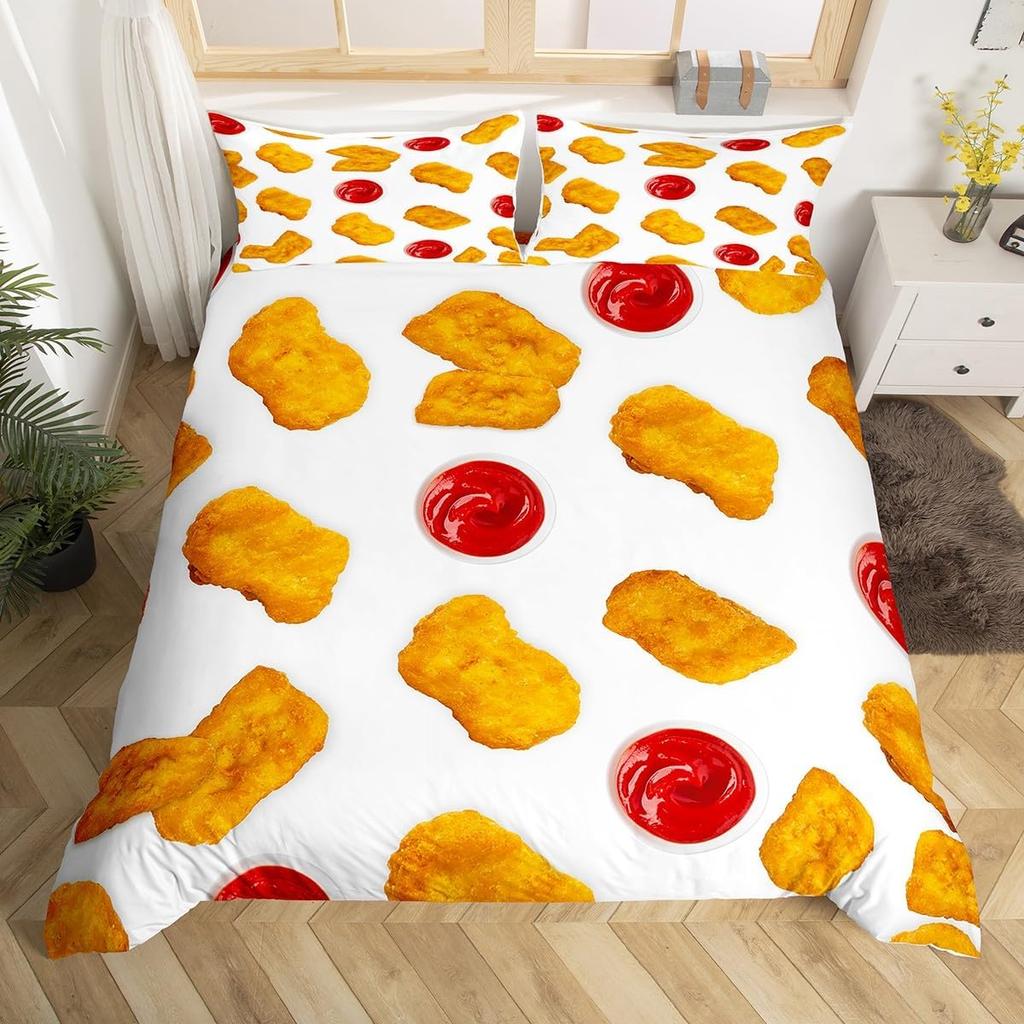 Sushi Duvet Cover Set Full QueenJapanese Food Bedding Set 3D Food Themed Bedspread Cover Realistic Food Room Decor Quilt Cover