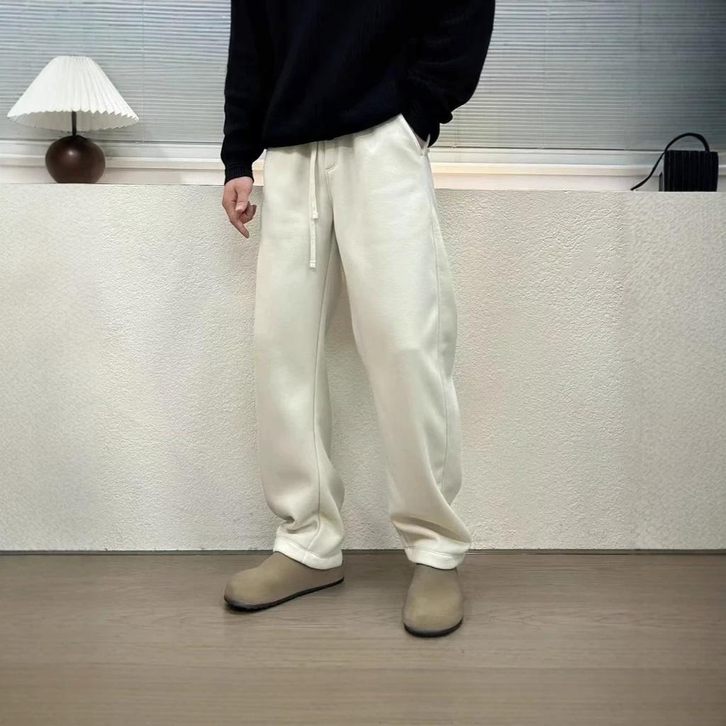 [Casual pants] Autumn and winter new sweatpants loose and versatile sweatpants straight simple trousers men's elastic waist