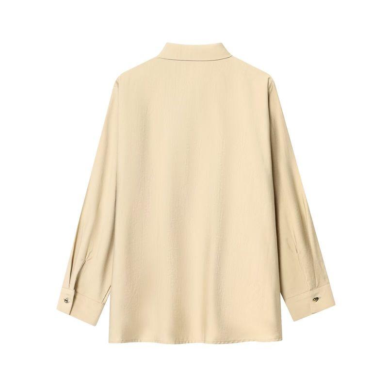 Jnleaog Autumn New Women Clothes Gold Button Decoration Double Placket Shirts 7484053 Wide Leg Pants 7484251