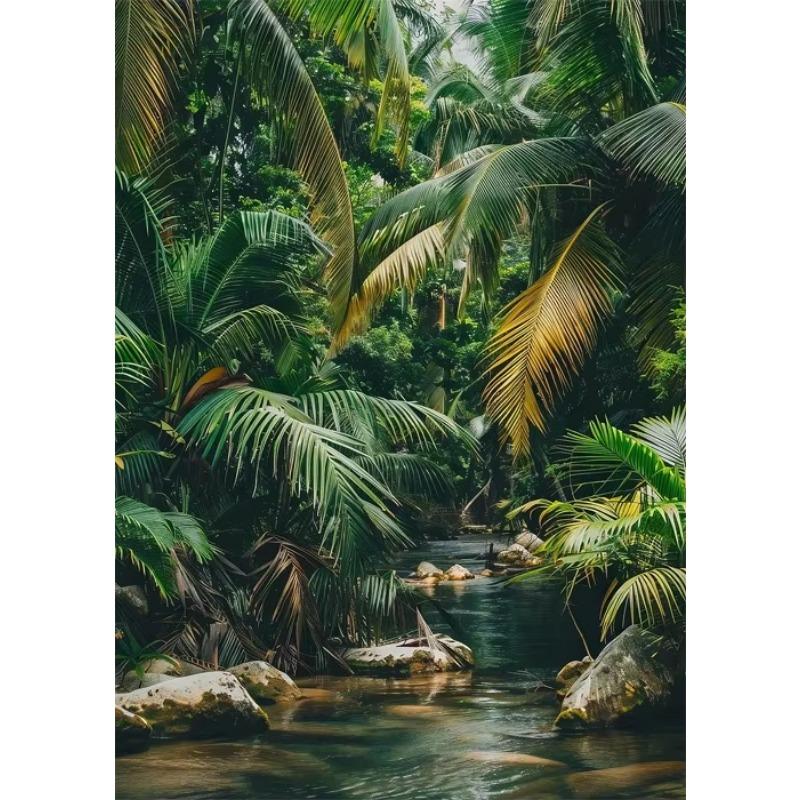 

Природный Пейзаж Вид Тропического Леса Настенный Декор Природные Дикие Животные Арт-Принт Для Дома Комнаты Тропический Лес Морской Пейзаж Холст Картина 21cm×30cm NoFrame
