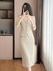 Women's Short Suit Jacket and Skirt Set - Professional Office Wear for Spring/Autumn 2025