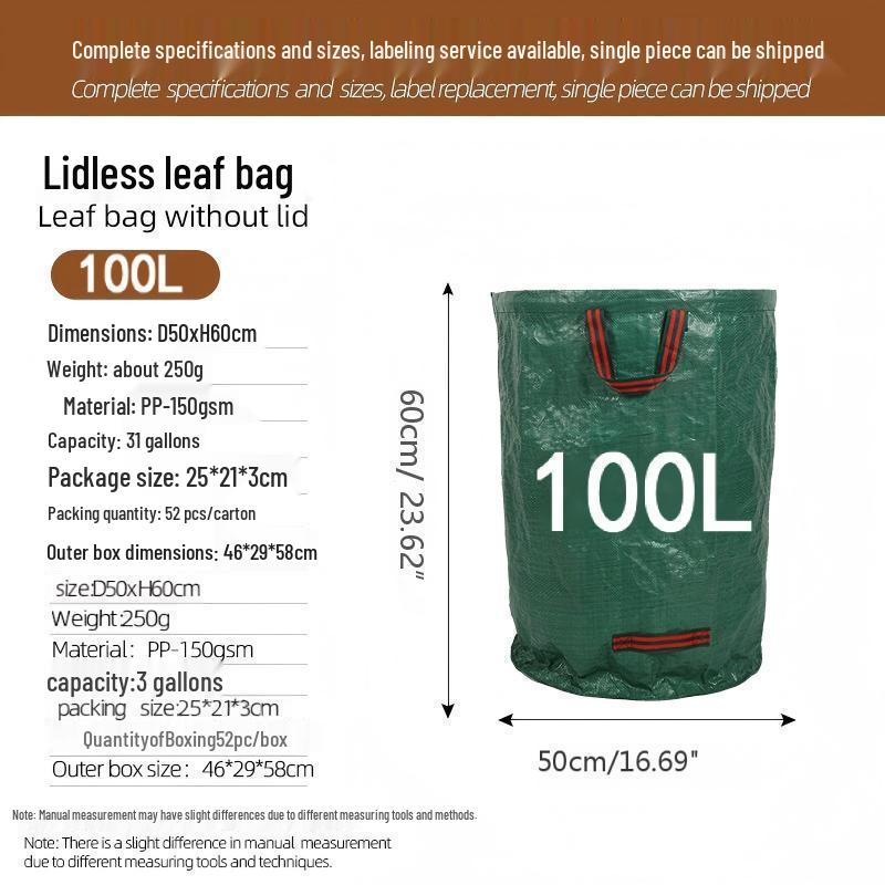 Reusable Large-Capacity Leaf Collection Bag with Slanted Opening
