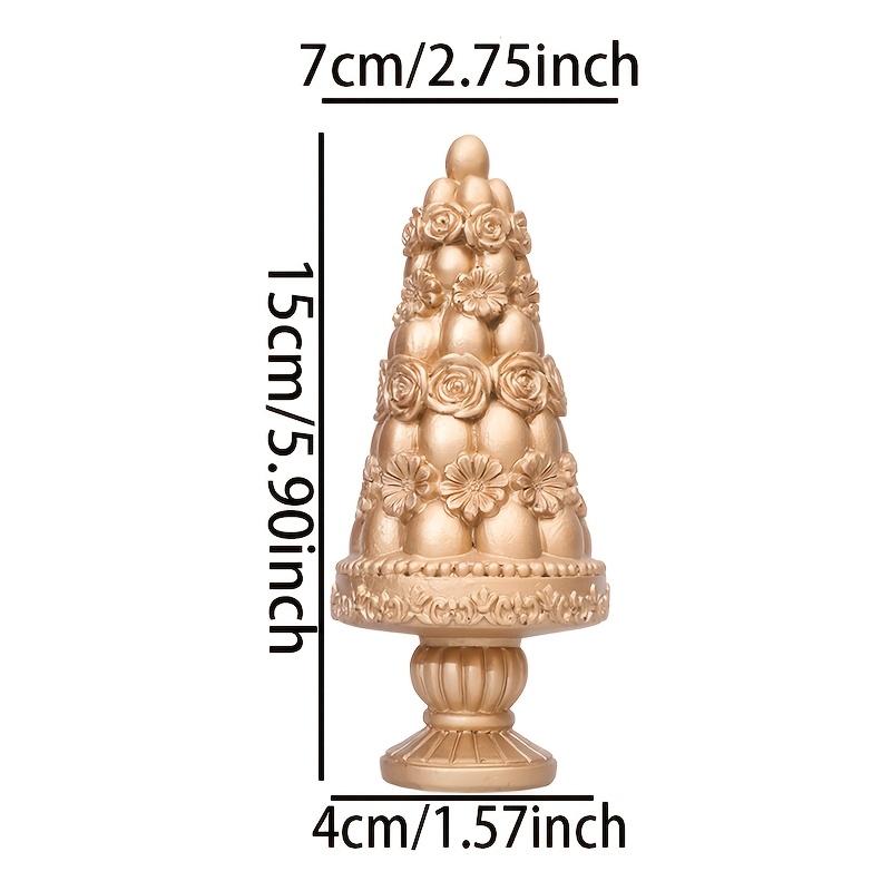 1 Stück Osterkegel Harzbaum Dekoration - Goldenes & Pastellfarbenes Blumendesign, Innen-/Außen-Heimdeko für Frühlingsfeiern, Hängende Außendekoration