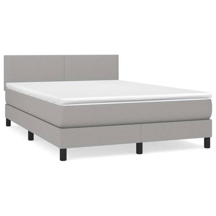 Maison Exclusive - Sommier à lattes de lit avec matelas Gris clair 140x200cm Tissu