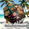 Custom Name Personalized Masha and the Bear Print Umbrella, Auto Open Close, 8‑Rib Sturdy Frame, Commute Camping Hiking Use, Birthday Gift
