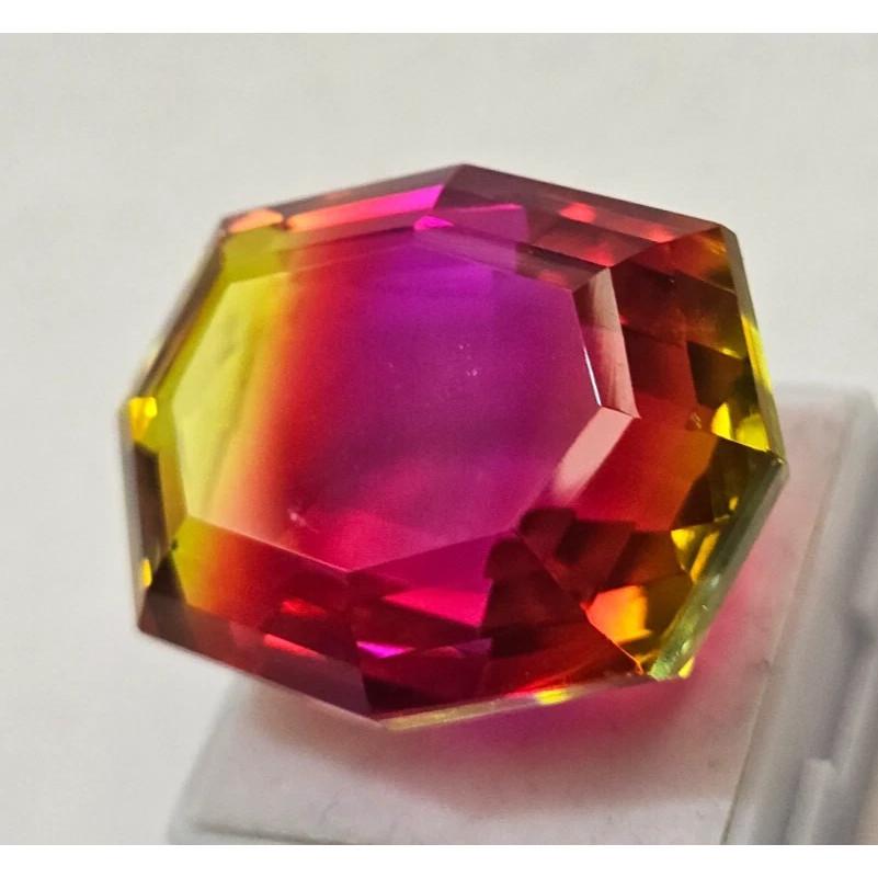 Natural Bi-Color Ametrine 83-84 Ct Fancy Cut Certified Beautiful Loose Gemstone