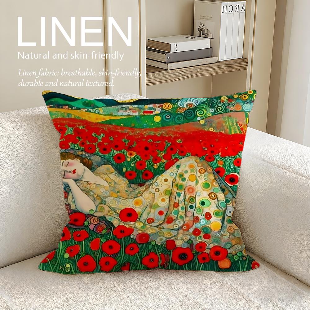 Artist Gustav Klimt Cushion Cover Pillowcase Set Pcs X X Breathable Washable Sofa Cushion Cover