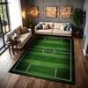 Green Soccer Field Indoor Rug Soft Nonslip Carpet For Living Room Play Area Hallway Home Party Decor Valentine'S Day Gift