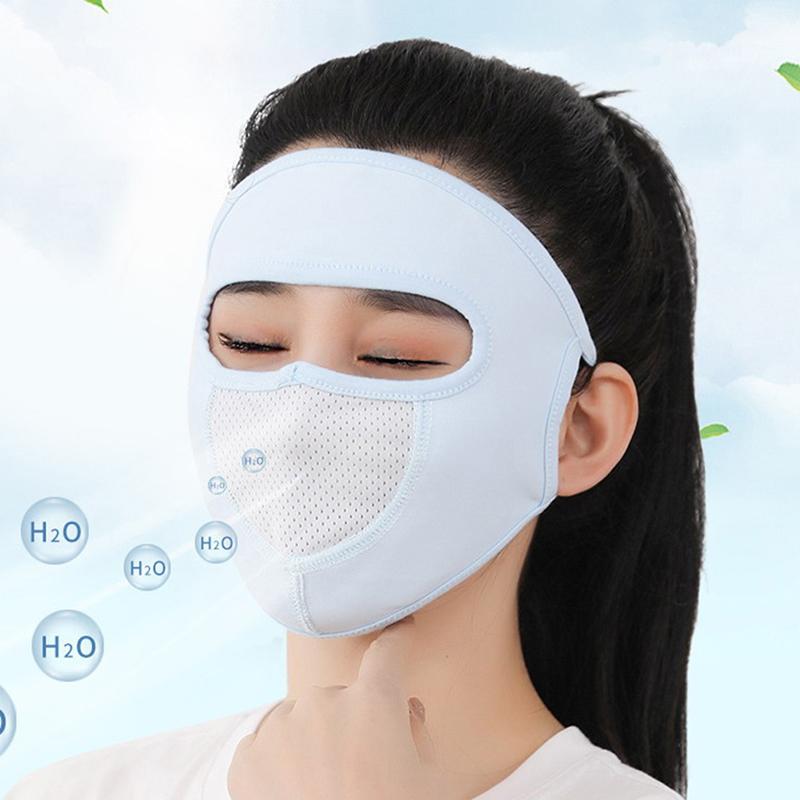Sunscreen Mask Summer Ice Silk Anti-Uv Outdoor Sports Cycling Bike Motorcycle Scarf Breathable Thin Women Half Face Cover