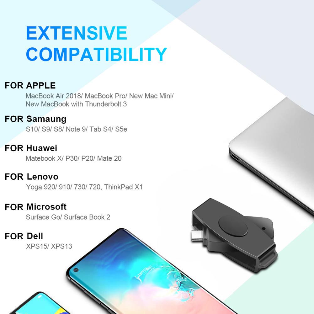 Card Reader Portable EMV Card External Reader Bank Tax Declaration Accessories Support for Windows for  OS