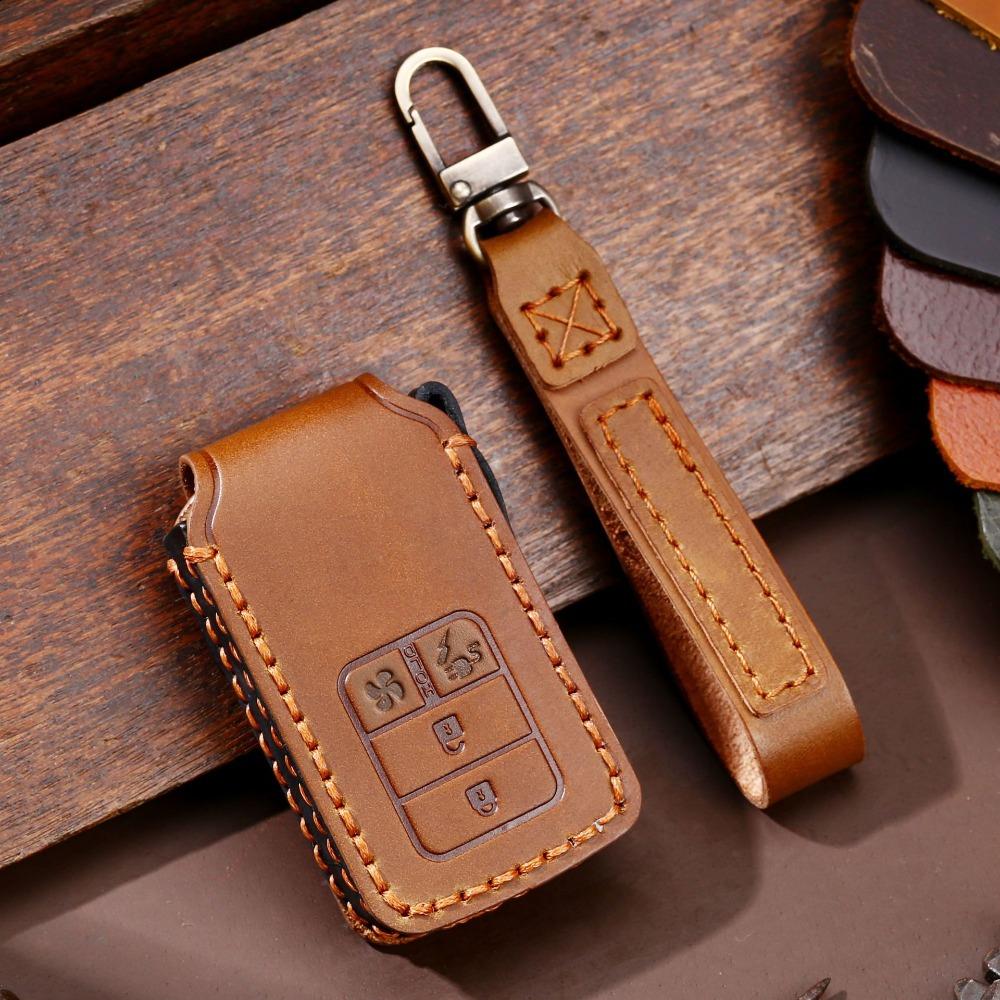Custom Fit Honda Key Cover for Civic Accord Genuine Leather Handmade Car Key Holder Protective Case