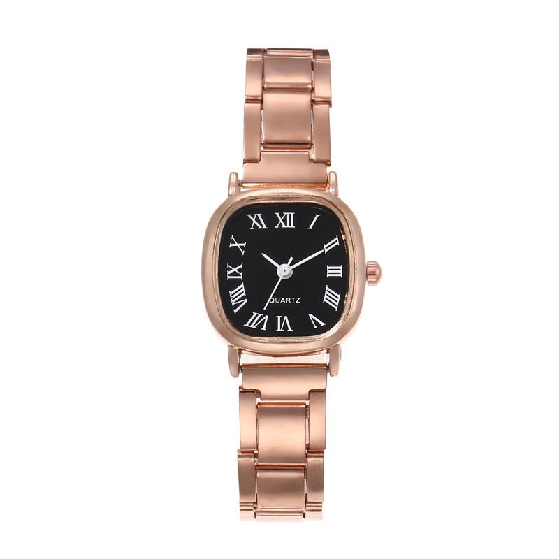 Student Watch Woman Vintage Square Minimalist Quartz Steel Band For Study Use