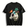 Skull Island Vacation Style Graphic Print Casual Short Sleeve T-Shirt Pure Cotton T-shirt