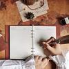 BazingaLife System Memo Business A5 Standard Business Office Office Heavy PU Graduation Brown High-end Planner, Notebook, Pad, Diary, Planner, Type,