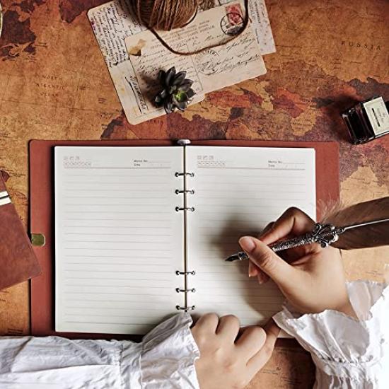 BazingaLife System Memo Business A5 Standard Business Office Office Heavy PU Graduation Brown High-end Planner, Notebook, Pad, Diary, Planner, Type,