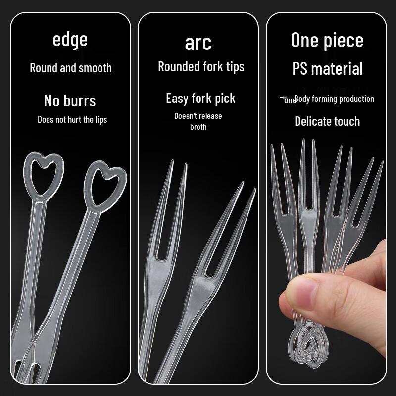 Disposable Heart-Shaped Plastic Dessert Forks