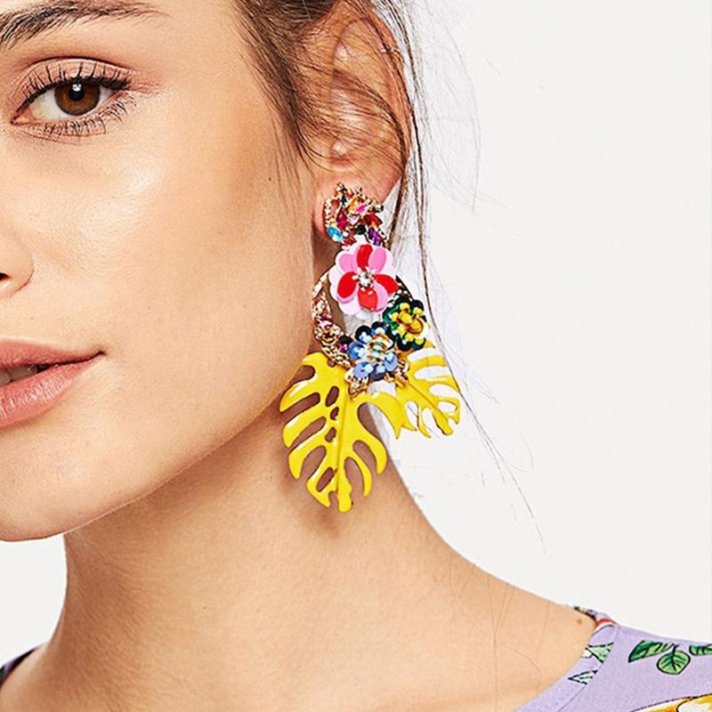 1 Pair Ins Japanese and Korean Fashion All-match Temperament Earrings Leaf Earrings Simple Cold Wind Women Jewelry