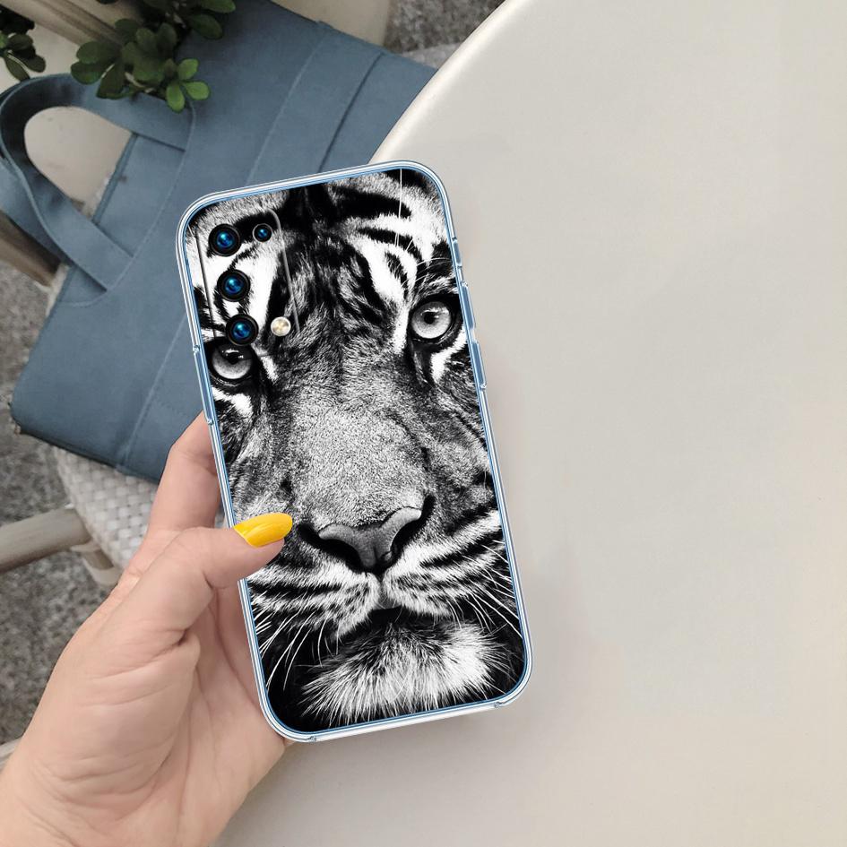 CJ7 Animal Tiger Soft Shell Transparent Phone Case for Samsung Galaxy A04 A04S A14 A23 A34 A54 M23 M33 M52 M53