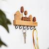 Solid Wood Wall Key Hook Creative Wall Mounted Entryway No Punch Key Organizer
