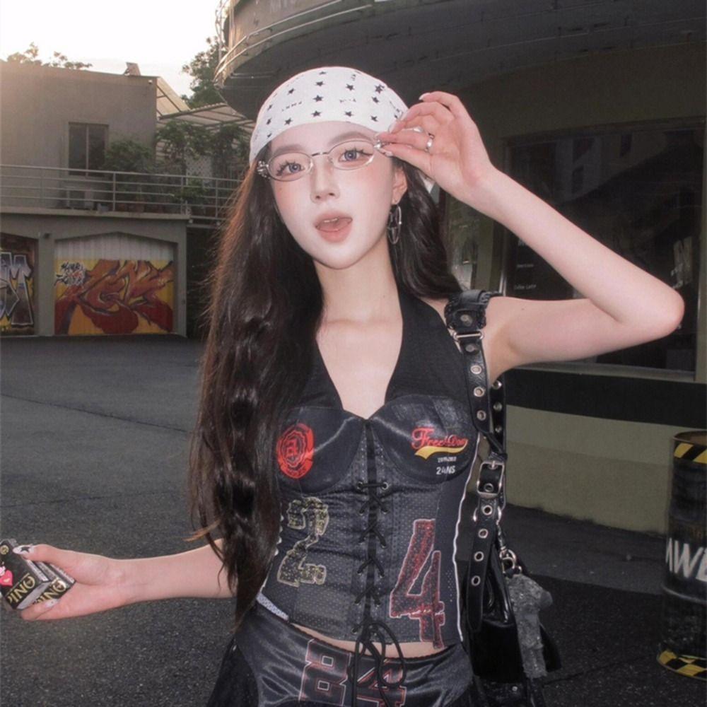 Star Leopard Print Headscarf All-match Punk Bandana Retro Y2k Print Turban  Spice Girls
