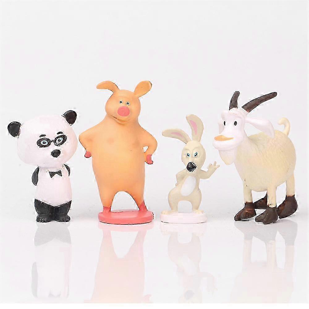 10-Piece Masha and Bear PVC Mini Figure Set for Home Decor Ideal for Cake Toppers and Party Supplies