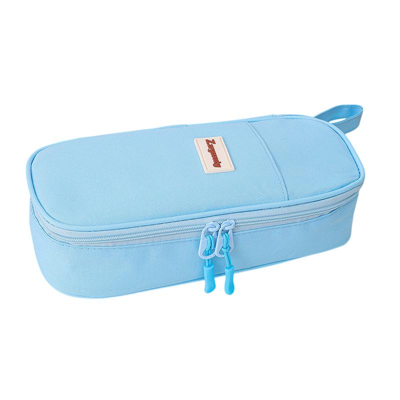 Federmäppchen mit großer Kapazität, Doppelreißverschluss-Schreibwarentasche, Multifunktionales Federmäppchen, Komprimierbare Schreibwarentasche