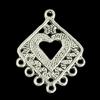 30 Pieces Heart Silver Charms Pendant Connectors DIY Crafts Jewelry Making