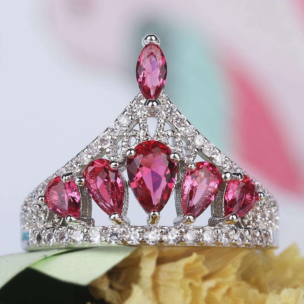 Fashion Women'S, Crown Fashion Trend Ring, Stone Ring