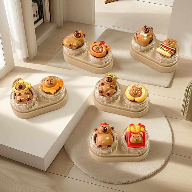 1Pcs Portable Drawer-Style Color Cartoon Contact Care Box Cute Contact Lens Case Mini Drawer Plastic Travel Small Companion Box