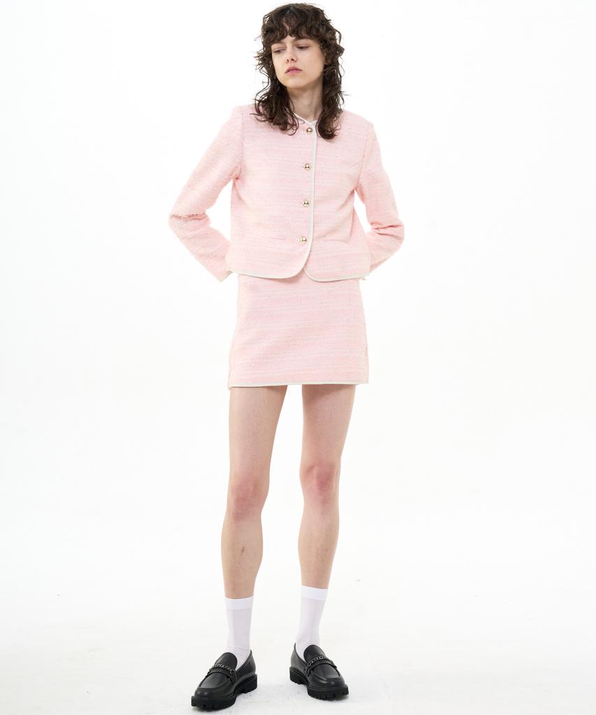 Bikwaieos Tweed Skirt Shorts_Pink
