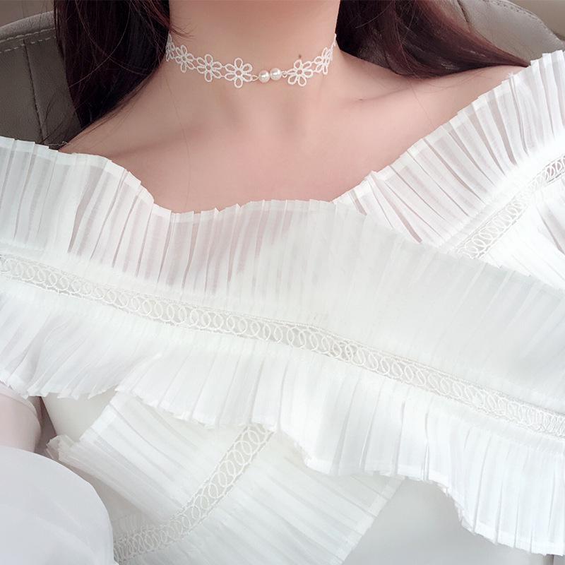 

925 Silver Pearl & Obsidian Choker Necklace - TikTok Style Travel Jewelry 925 Silver