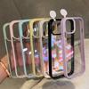 Luxe Snoepkleurige Bumper Clear Telefoonhoesje voor iPhone 17 16 15 14 13 12 11 Pro Max Plus Acryl Hard Transparante Achterkant Cover Capa