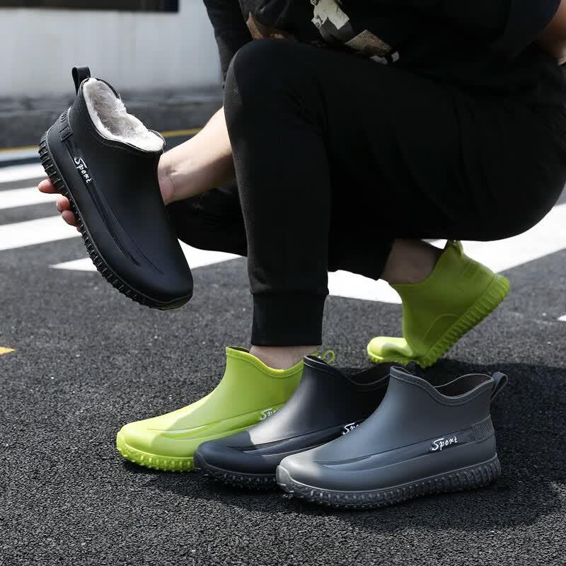Moufook Men's Low-Cut Waterproof Rain Boots