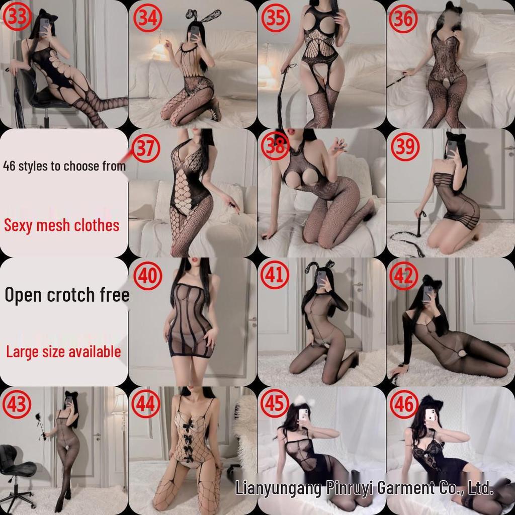 Dirty Rabbit Sexy Plus Size Mesh Bodysuit & Stockings Set