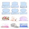 Photo Frame Resin Mold Silicone Big Picture Frame Silicone Mold for Epoxy Resin Wave/Round Mold for DIY Home Table Décor