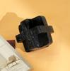 Abstract Cubist Geometric Sculpture Black Matte Resin Modern Decorative Accent (15 Cm)