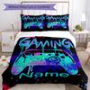 3pcs Custom Name Game Controller Bedding Set Duvet Cover Closure Includes 1 Duvet Cover & 2 Pillowcases, Soft and Comfortable for All Seasons.