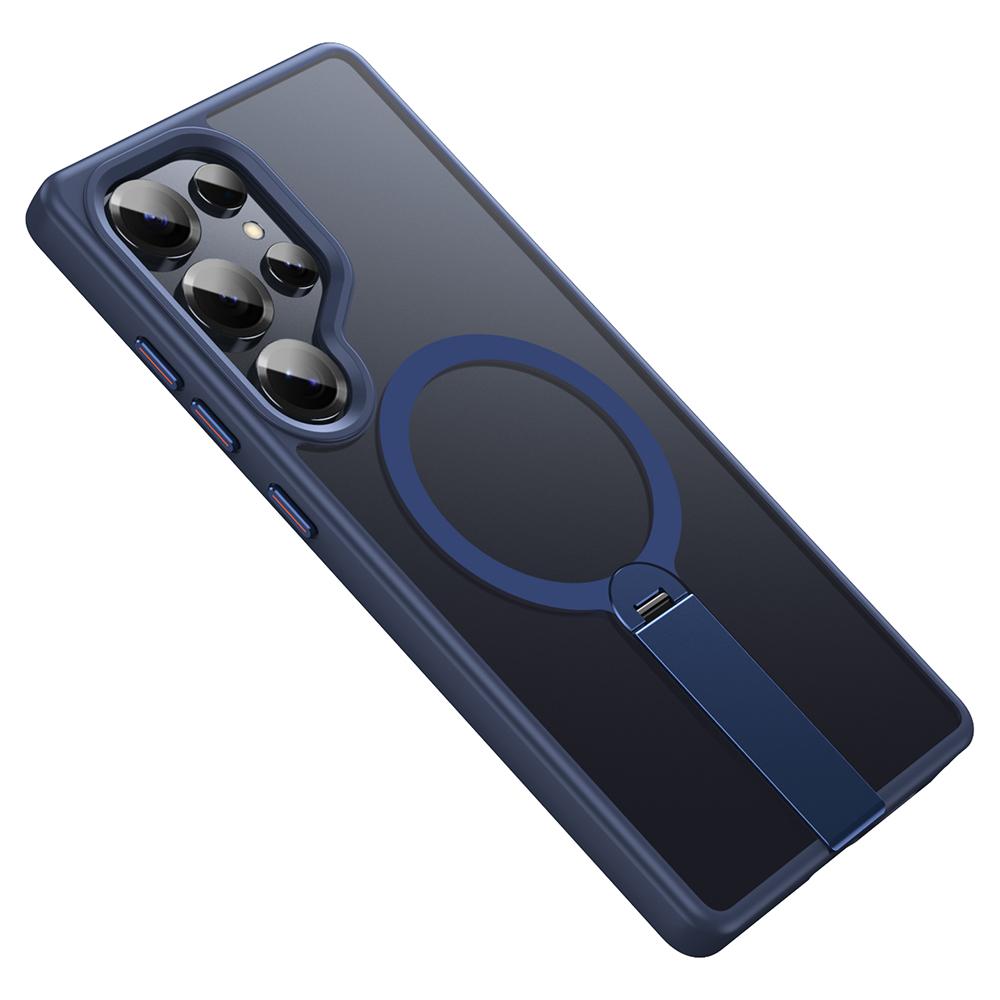 For Samsung Galaxy S25 Ultra Case Compatible with MagSafe Rotating Straight Kickstand TPU+PC Matte Phone Cover