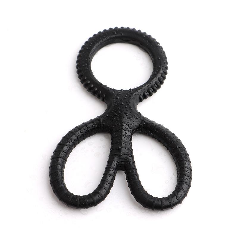 Super Soft Silicone Penis Ring Delay Ejaculation Ball Scrotum Stretcher Triple Cock Ring Cockring BDSM Sex Toys for